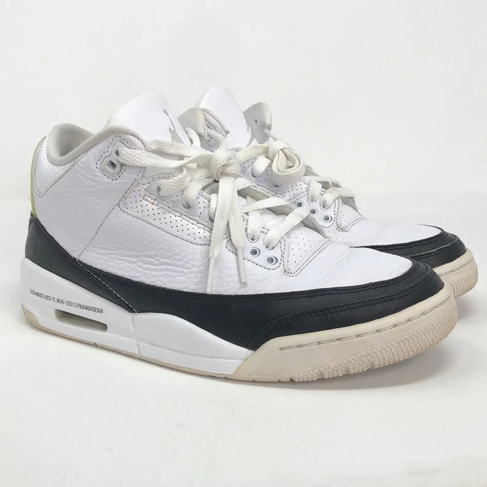 Air Jordan 3 Retro SP x Fragment Design Mid White DA3583-100 Shoes - Size 7.5